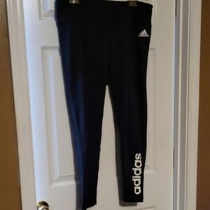 Adidas Black Leggings with White Logo